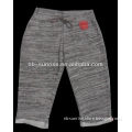 Ladies knitted cotton casual yarn dyed terry1/2 short pants
